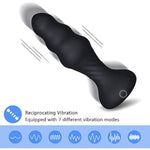 Thrusting Anal Vibratorvibrating Butt Plug With 7 Powerful Patterns, Thrusting Sex Toys For Men Black