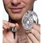 Dual Custom Lockdown, Locking Customizable Chastity Cage - Clear