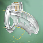 Male Chastity Device Chastity Cage - Invisible Lock, Transparent Cock Cage With 3 Different Sizes Of Removable Rings And 2 Keys, Adult Sex Toys For Exercising Male Penis