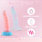 Adult Anal Sex Toy Liquid Silicone G Spot Dildo Glow In The Dark Anal Toys Huge Butt Plug For Adult Men And Women (S,Pink)