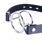Deep Throat Mouth Open Gagmouth Gag Open Ring For Sex Fetish Bdsm Oral Sex Leather Strap Stainless Steel Dual Rings