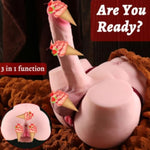 Shemale Sex Dolls With 7.7In Huge Dildo, Torso Trans Sex Doll With Realistic Flexible Dildo And Tight Vagina Anus, Unisex Male Masturbator Futa Sex Doll For Women Men Gay Adult Toys 8Lb