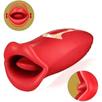 Adult Sex Toys Vibrator For Women Red, Clitoris Stimulator, Tongue Licking Mouth Sex Toy Vibrador, Intimate Massager Sexual Pleasure Tool, 10 Vibration And Kissing Modes