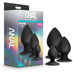 Anal Adventures Platinum Ultrasilk Silicone Stout Butt Plug Kit - Mini Small Medium Satin Smooth Suction Cup Base Easy To Clean Plug - Fragrance Free - Sex Toys