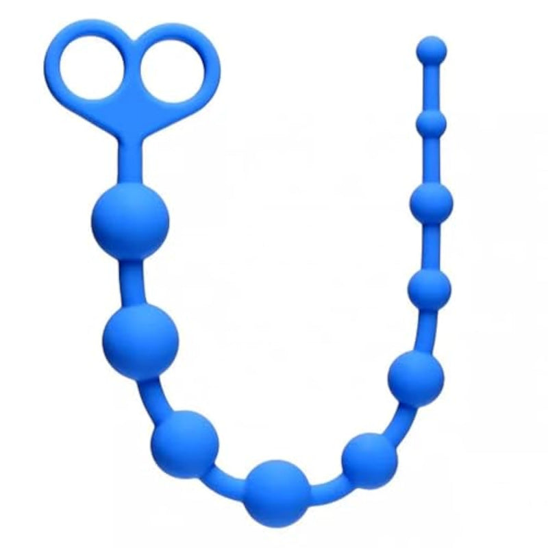 Anal Beads Anal Toys Sex Toy Silicone Anal Butt Plug Silky Smooth Prostate Massage Stimulator Anal Trainer Flexible 10 Balls Anal Chain With Safe Pull Ring