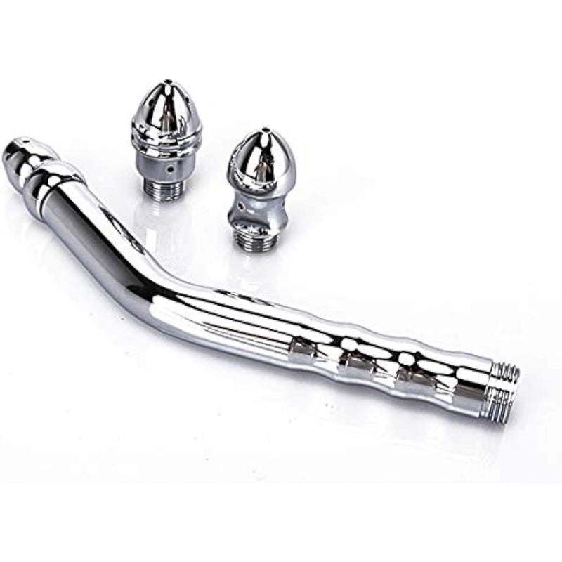 Cleaner Metal Shower Cleaner 3 Heads Aluminum Cleaner Cleansing Colonic Douche System Cleaner(Silver)