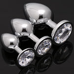 3 Pcs Luxury Jewelry Design Fetish Anal Butt Plug (White)