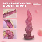Octopus Tentacle Silicone Butt Plug, Ergonomic Design, Body-Safe Material, Tapered Tip, Anchor-Shaped Base, Comfortable For Beginners & Advanced Users, 3 Sizes, Red (S)