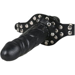 Double-Cock Lockable Realistic Penis Gag, Mouth Gag With Adjustable Leather Strap, Sm Dildo Gag(Long & Short)
