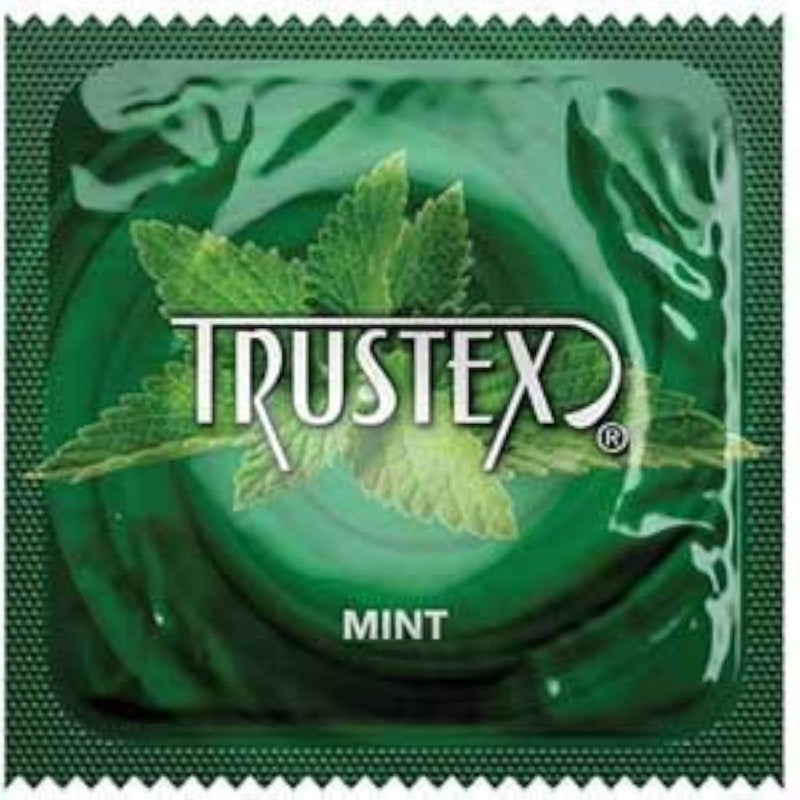 Trustex Mint Flavored Lubricated Latex Condoms With Brass Pocket Case -24 Count