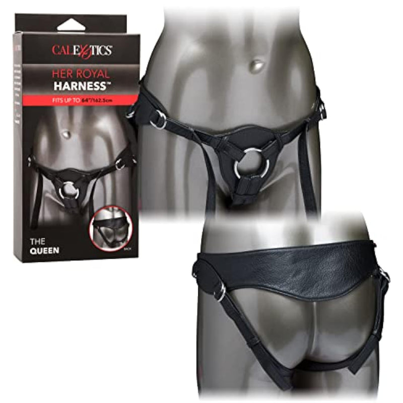 Her Royal Harness The Queen – Premium Adjustable Bdsm Probe Strap On Thong Harness – Sex Toys For Couples And Women - Black