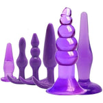 Butt Plugs, 6 Pcs Anal Training Kit Soft Jelly Anal Plug G-Spot Prostate Massager Anus Trainer For Adult Masturbation Sm Beginner Gay Couple Sex Game Play For Men Women Couples(Purple)