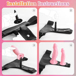 Strap On Dildo Wearable Kit - Sex Harness With 2 Removeable Dildo Realistic Penis For Female Masturbation Sm Adult Sex Toys For Women Couples Lesbian - Pink