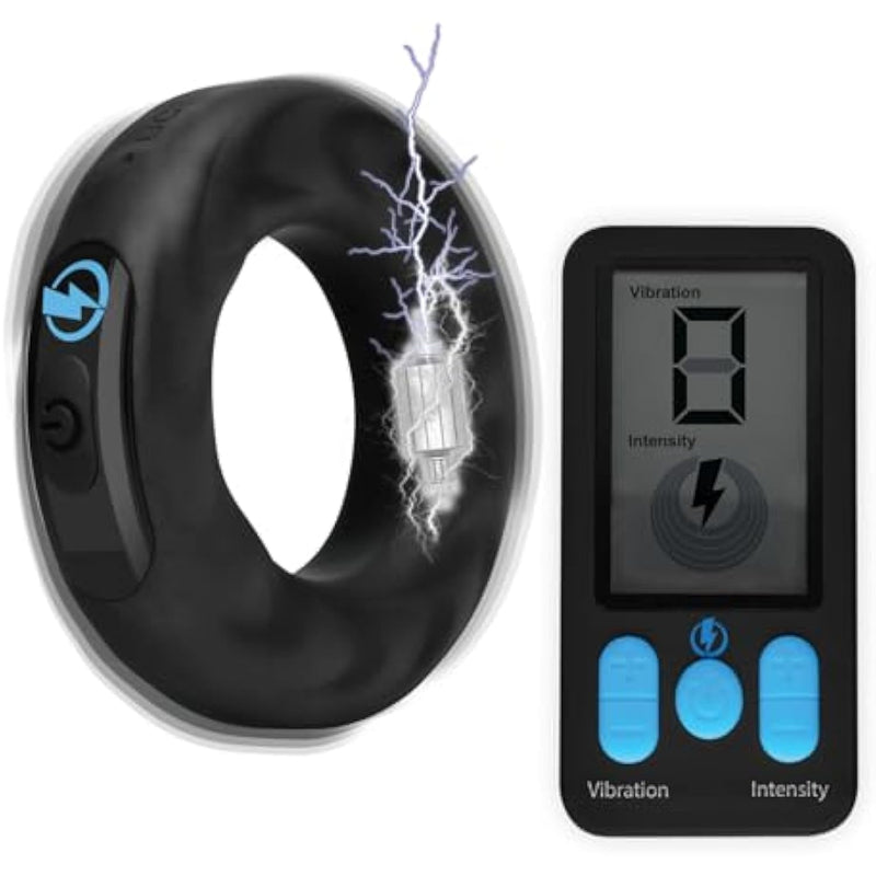 Vibrating Electric Shock Cock Ring With Remote Contol Penis Balls Massager For Men Bdsm Adult Sex Toys Male Masturbator Couples Shocking Vibrator Cockring Penisring Bondage Kits [Made In Usa]