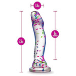 Neo Elite Purio Silicone Glow In The Dark Dildo - 7.5 Inch Clear Dildo With Fun Confetti - Thoughtful Curves For G Spot & P Spot Pleasure - Silky Smooth Non Pourous - Sex Toy