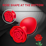 Anal Butt Plug Rose Sex Toy, 3Pcs Silicone Anal Plugs Training Set,Training Set With Flared Base Prostate Sex Toys For Beginners Advanced Users(Red)