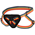 Strap-U Ride The Rainbow With Universal O-Ring That Fits Any Strap-On Dildo. Pegging Toys Sex Harness For Women. Machine Washable, Vegan Leather & Nylon, 56 Waist, Rainbow