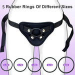 Adjustable Strap On Harness, Wearable Strapon Pegging Dildo Harness For Couples, Adult Sex Toy With 5 Different Sized O-Rings, Suitable For Almost Any Dildo, Fits Waist Up To 52 Inches