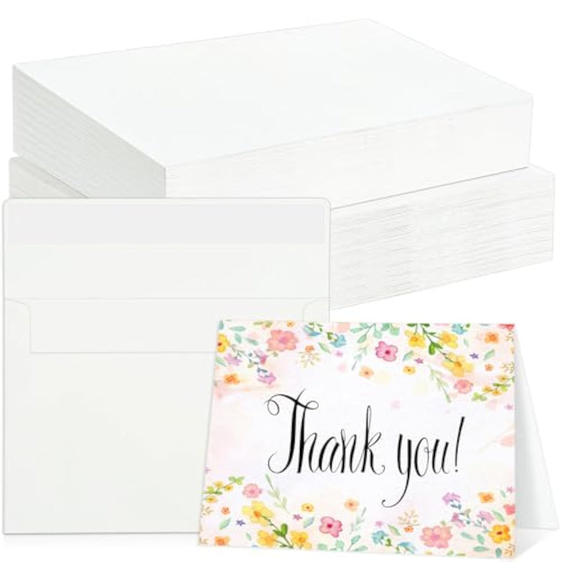 60 Sets Watercolor Cards with Envelopes, 4x6 Inch, 140 lb 300 GSM Blank Foldable Cards