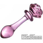 Glass Dildo Anal Plug Adult Sex Toys For Women, Rose Sex Toy Glass Anal Butt Plug For Anal Dilator Prostate Massager, Anal Dildo Anal Toy For Female Masturbator, Pink Dildo Sex Toy For Men Couples