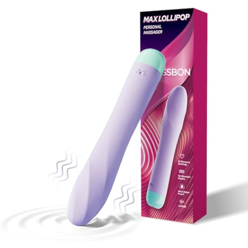 Max Lollipop Dildo Vibrator Adult Sex Toys For Women With 10 Pleasure Modes Full Silicone Vibrating Dildo Massager For Clitoral And Anal Stimulation Waterproof Couple Vibrator Wand