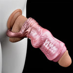 Silicone Horse Penis Sleeve Enlarger Sleeve Wearable Cock Ring Dildo Sleeve Elastic Enlargement Sheath Sleeve Realistic Shaft With Dog Knot Sleeve Adult Sex Toy For Men Increase Perimeter Endurance