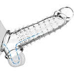 Reusable Penis Sleeve Cock Ring Adult Sex Toys For Men, Soft Inner Graininess Shaped Penis Extender Penis Ring Testicle G Spot Stimulation, Waterproof Male Sex Toys For Adult Couples Pleasure