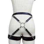Black Bondage Restraints Bdsm Kit With Backhand Handcuffs And Waist Blet?Leg Blet?Bondage Harness? Bondage Gear & Accessories Pu Leather Sex Straps Harness Set