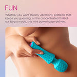 Mini Ultra Wand Vibrator Sex Toy - Travel-Size Silicone Adult Toy With Flexible Head & Internal Vibration Dampener To Prevent Hand Vibrating - 10 Patterns, Boost Mode, 100% Waterproof (Mini, Aqua)