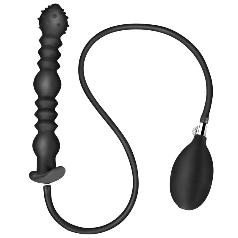 Expand Inflatable Anal Plug Sm Anus Stimulator Adults Sex Toy, Body-Safe Liquid Silicone Material Inflatable Butt Plug With 3 Beads Perineum Massager Anal Sex Toys For Women, Men And Couples