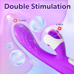 2In1 G Spot Vibrator Sex Toys For Women And Couple, Thrusting Body-Safe Silicone Vibrator Rabbit With 9 Rotating & 9 Vibrating Modes, Waterproof Realistic Dildo For Clitoral Stimulation (M)