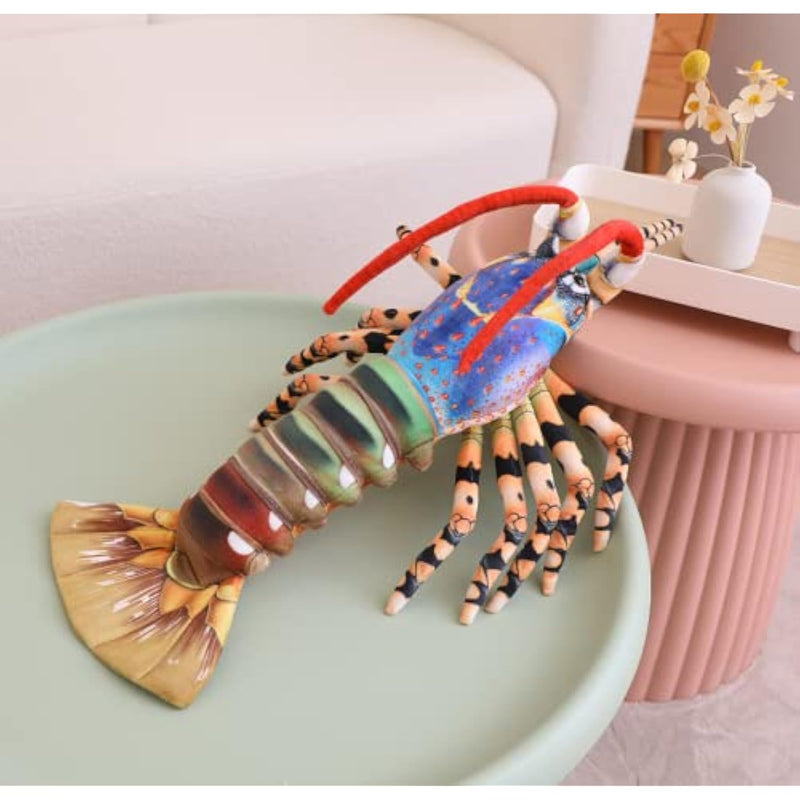 Plush Lobster Stuffed Animals, Australian Lobster Doll, Pillow, Plush Toys, Healing Animal Image That Fills People With Courage And Appetite (23.6 Inch Long Blue)