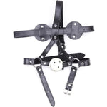 White Silicone Ball Gag Mouth & Eye Mask Head Bondage Set with Adjustable Pu Leather Bondage Gags and Blindfold