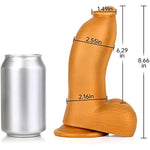 Realistic Dildo With Powerful Sucker Base, Liquid Silicone Thick Dildo Penis Soft Skin-Friendly G-Spot Giant Dildo With Thick And Rough Testicle Base (M)