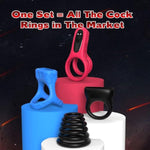 Vibrating Cock Ring, Penis Ring With Mini Vibrator, 9 Pcs Cock Rings For Men Erection Sex, Silicone Vibrating Adjustable For Erection Enhancing And Sex Longer Lasting Stronger Testicle, Male Sex Toys