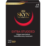 Extra Studded 22 Count Non-Latex Ultra Thin Natural Feel Condoms With Excitation 12 Count Lubricated Latex-Free Condoms