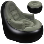 Thickened Inflatable Couch With Armrest?Ottoman, Blow Up Lounger Chair,Folding Air Chair For Adults,Inflatable Lazy Sofa Perfect For Rooms, Camping Or Home(Without Pump,Black)