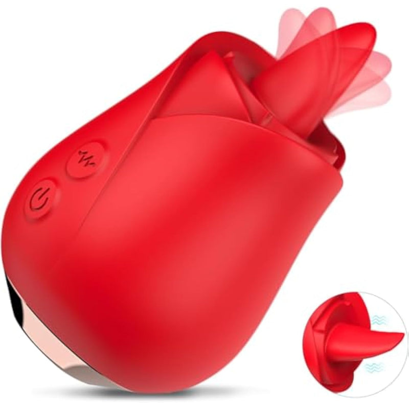 Rose Sex Toy Vibrators For Women, Clitoral Vibrators Tongue Licking Sex Stimulator With 5 Modes, Penis Nipple Teasing Toys,Clitoris Sex Things For Sexual Pleasure, Rose Vibrators Adult Sex Toy