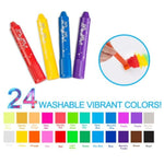 24 Color Tempera Paint Sticks, Quick-Dry Art Set for Teens & Students