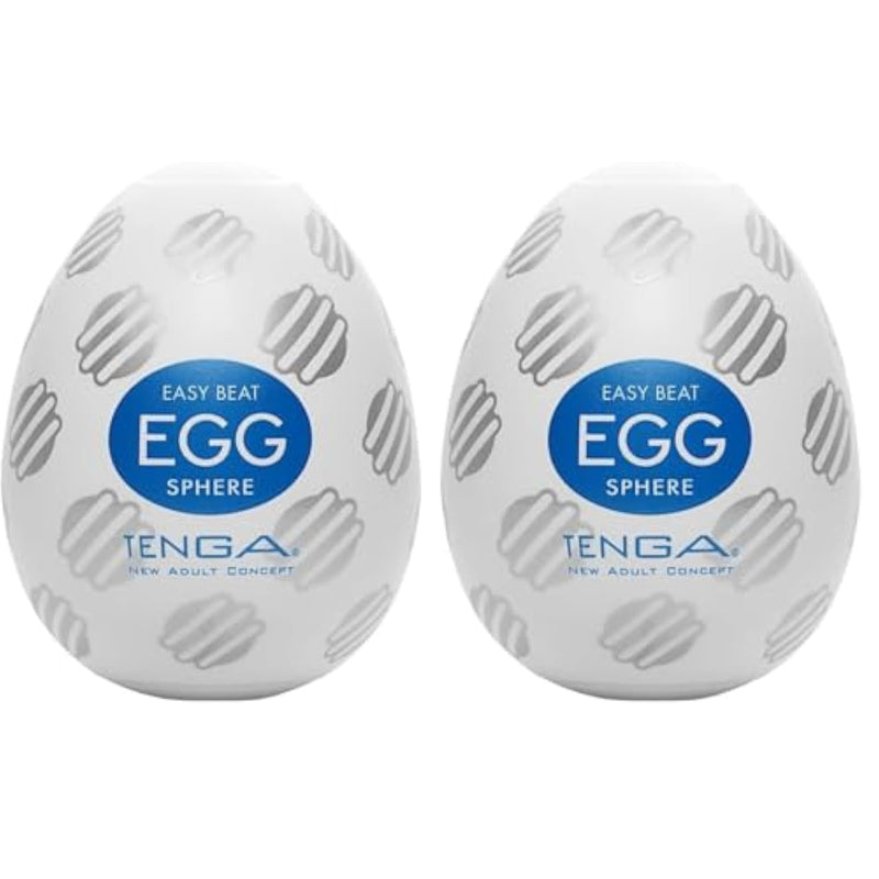TENGA Egg Disposable, One Time Use, Super Stretchable Male Masturbator Sleeve, Sphere (Pack of 2)