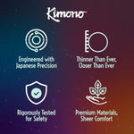Kimono MicroThin Large Pack of 3 - Premium Lubricated Natural Latex Condoms, Ultra Thin, Larger Tip Condoms, Vegan-Friendly, No Latex Odor - Enhanced Sensitivity