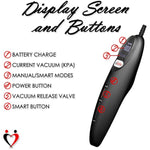 Red Magna Electric Penis Pump - 9" X 1.75" Diameter - Lcd Smart Handheld Usb Rechargeable Untapered Acrylic Round Flange Quick-Disconnect Cylinder