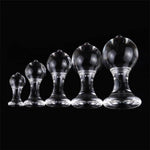 Big Ball Transparent Crystal Anal Butt Plugs Stimulation Masturbation Ball Trainer Couple Flirt Adult Anal Sex Toys(Xl)