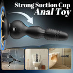360°Rotation Anal Vibrators Prostate Massager, 10 Modes Rotating Vibrating Anal Beads Led Display Butt Plug With Remote Control, Strap-On Anal Sex Toys With Strong Suction Cup Adult Toys For Men