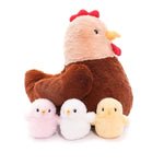 Plush Hen And 3 Baby Chick Set – Large 15.75" Soft Stuffed Chicken Toy With Hidden Chick Storage – Cuddly Farm Animal Plushie Gift For Kids, Toddlers & Baby Nursery Decor