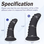 Dildo Soft Silicone Anal Plug with Strong Suction Cup for Hands-Free Play Butt Plug for Advance Player Women G-spot Stimulation Prostate Massage Sex Toys Black XXL 12-inch