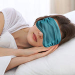 Silk Satin Sleep Mask with Ear Plugs, Blindfold,Black, Dark Green