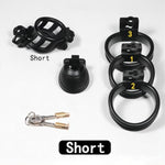 Chastity Cage-Double Head Lock Sex Toys Penis Cage Matching With 2 Invisible Locks And 3 Different Size Carabiners Sm Adult Toys Chastity Device Cock Cage Exercise Male Penis (Short)
