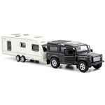 Toy Camper Suv Trailer Towing Rv Motorhome Toys For Boys Diecast Truck Model Car Metal Pull Back Toy Cars Vehicle, Doors Open Light Sound, Outdoor Land Adventure Play Set, Kids Gifts