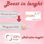Silicone Penis Enlarger Beads 4Pcs Pennis Sleeve Extensor De Pene Cock Sleeve For Gay Couples Sexual Pleasure, Ultra-Soft Dick Enlargers Sex Games Kinky Toys For Men, Penile Balls, Pink